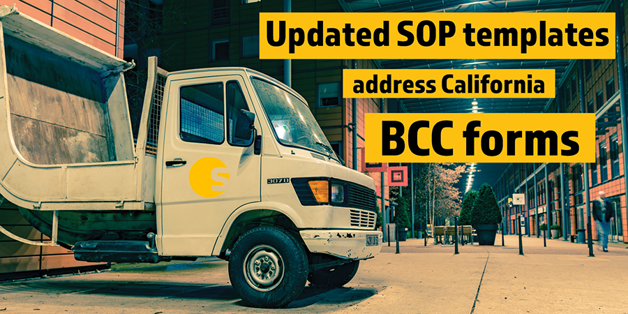 Updated SOP templates address California BCC forms